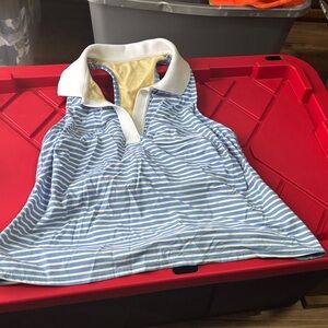 Blue and White Striped bathing suit